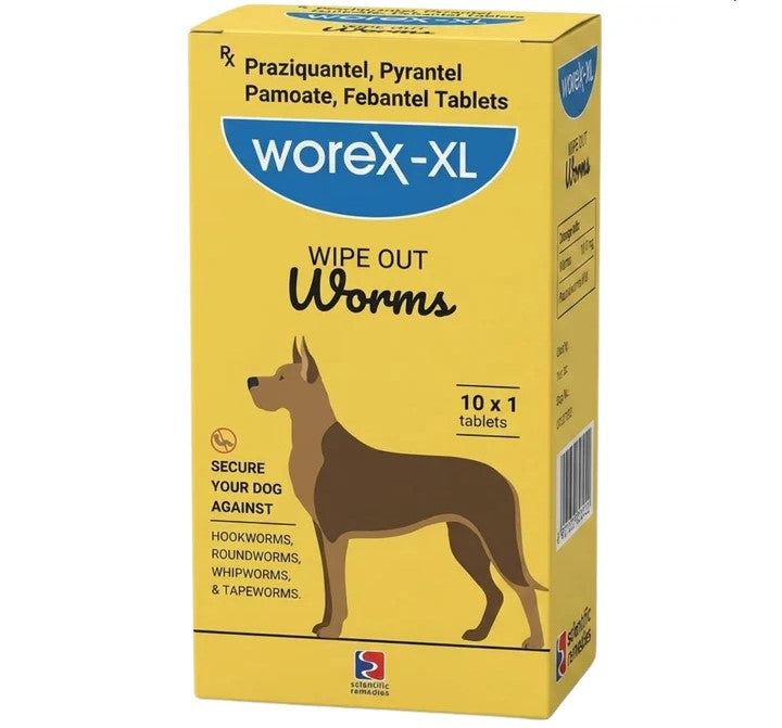 Scientific Remedies Worex-XL Wipe Out Worms, Deworming Tablets for Dogs (Pack of 10 Tablets)