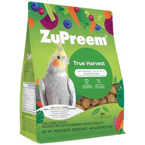 ZuPreem Bird Food Natural with Added Vitamins, Minerals, Amino Acid for Medium Birds 1.1-Kg for All Life Stages
