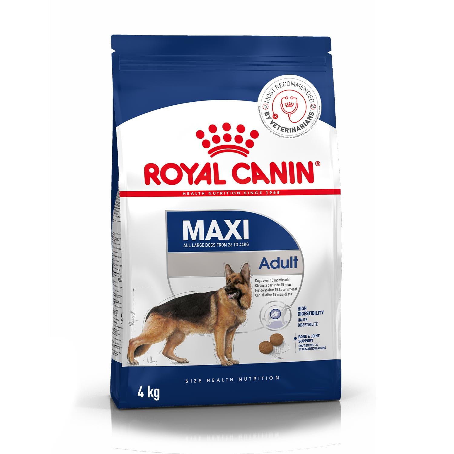 Royal Canin Maxi Adult Dog Food Dry Food Supports Digestive Health Optimal Health Provides Bone Joint Support 4 Kg