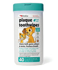 Petkin Toothwipes For Pets Dental Cleaning Wipes For Dogs Cats Fresh Breath Tartar Control Easy Oral Hygiene 40 Wipes