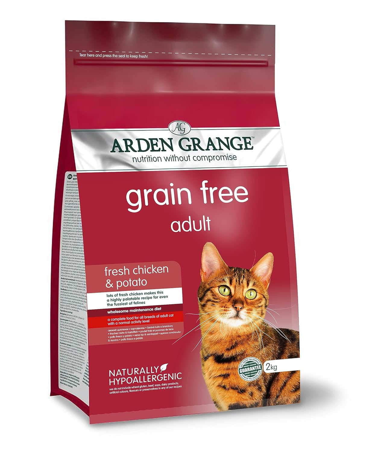 Arden Grange Chicken And Potato Grain Free Adult Cat Food 2 Kg Pellet