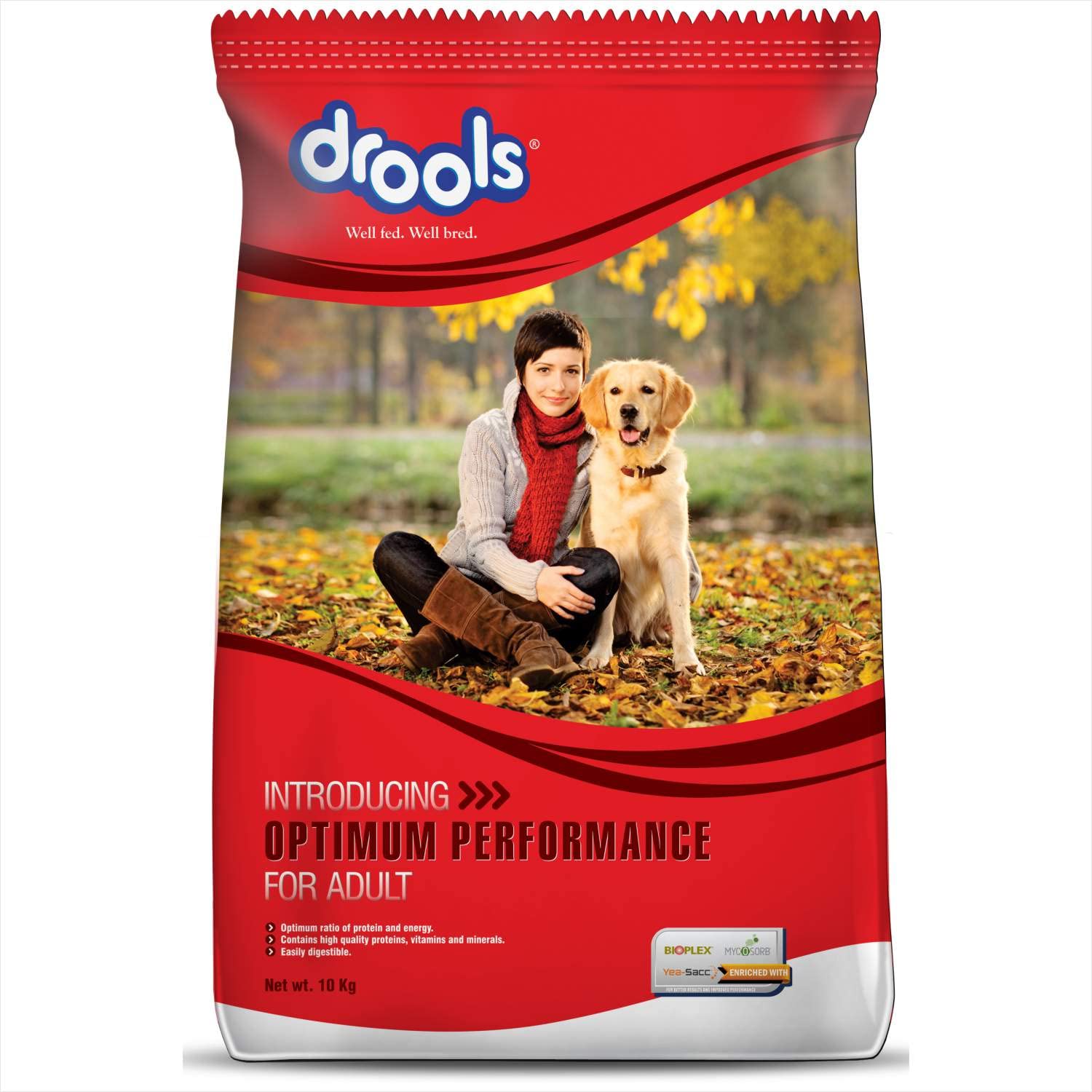 Drools Adult Dry Dog Food 10kg Chicken Flavour Optimum Protein Energy Ratio High Grade Protein With Vitamins Minerals Easily Digestible For Optimum Performance