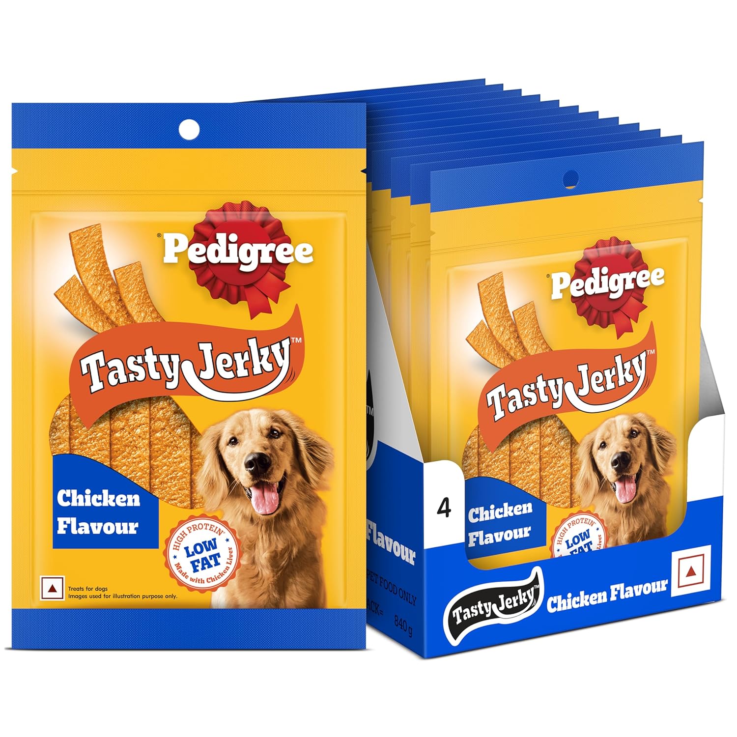 Pedigree Tasty Jerky Dog Treat Chicken Flavour 70 G X 12 Jerky Style Treats For Bonding Low Fat And Rich Protein Dog Treat