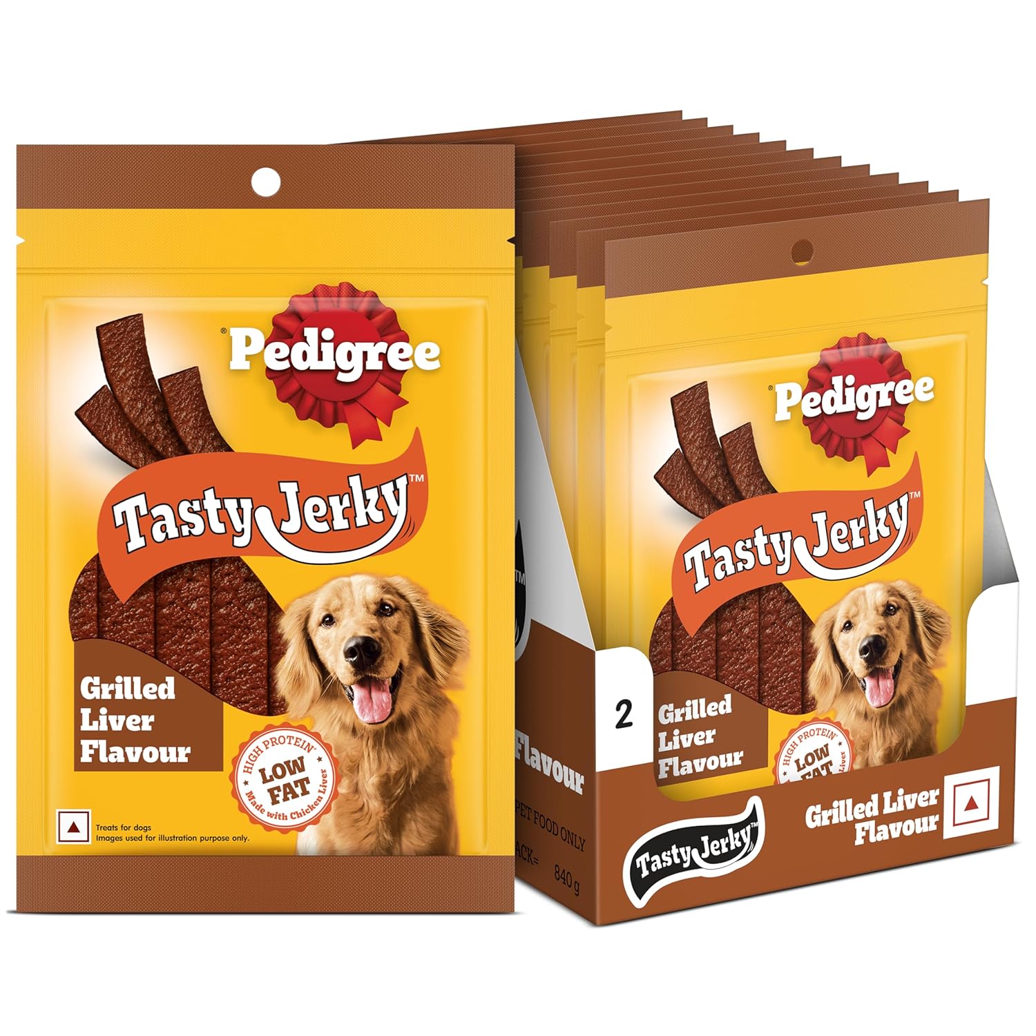 Pedigree Tasty Jerky Dog Treat Grilled Liver Flavour 70 G X 12 Jerky Style Treats For Bonding Low Fat And Rich Protein Dog Treats