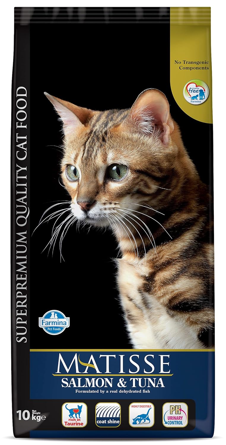Farmina Matisse Salmon Tuna Cat Food Complete Balanced Nutrition For Adult Cats Supports Coat Shine Digestion 10kg