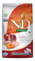 Farmina N D Pumpkin Adult Medium Maxi Dog Food Chicken Pomegranate Pumpkin Rich In Anti Oxidants Complete Food For Adult Dogs 2 5kg No Artificial Preservatives