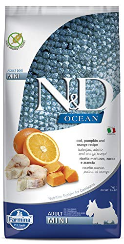 Farmina N D Ocean Adult Mini Dog Food Codfish Orange Supports Overall Health Complete Food For Adult Dogs 7kg No Artificial Preservatives