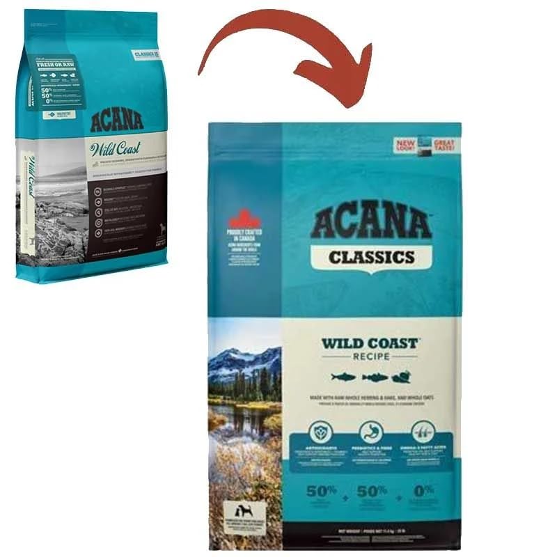 Acana Wild Coast Dry Dog Food, Grain Free Dog Food for All Life Stages, Fresh or Raw Ingredients, 9.7 kg