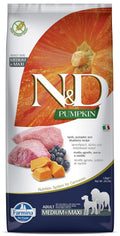 Farmina N D Pumpkin Dry Dog Pet Food Grain Free Adult Medium Maxi Breed 12 Kg Lamb And Blueberry