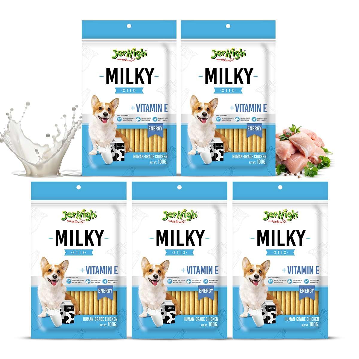 Jerhigh Milky Stix 100 G Pack Of 5