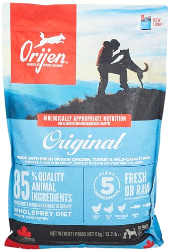 ORIJEN Original Dry Dog Food, Grain Free Dog Food for All Life Stages, Fresh or Raw Ingredients, 6 Kg