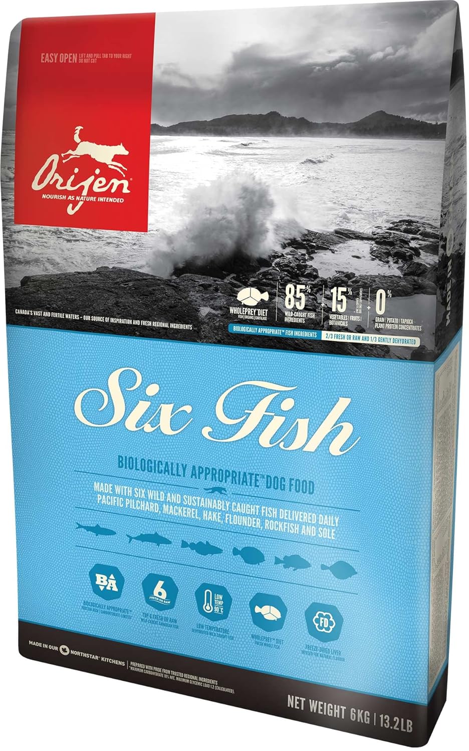 Orijen Six Fish Dry Dog Food Grain Free And Chicken Free Dog Food Fresh Or Raw Ingredients 2 Kg All Life Stages