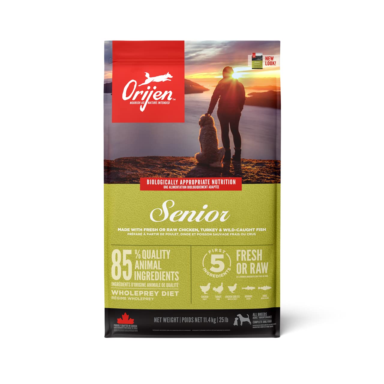 Orijen Senior Dry Dog Food Grain Free Dry Dog Food For Senior Dogs Fresh Or Raw Ingredients 11 4 Kg