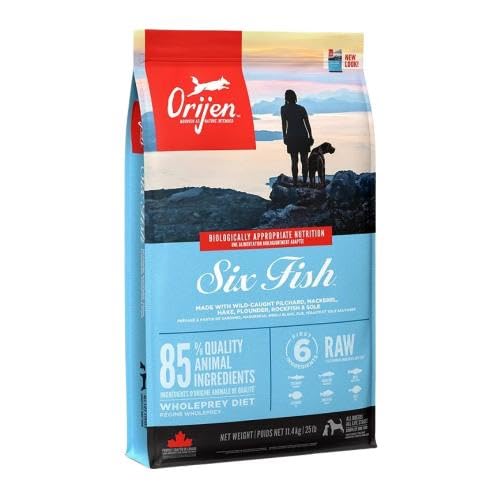 Orijen Six Fish Dry Dog Food, Grain Free and Chicken Free Dog Food, Fresh Or Raw Ingredients, 11.4 Kg, All Life Stages