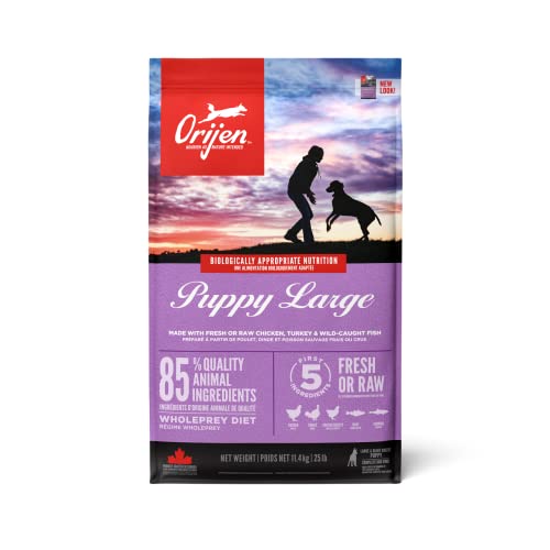 ORIJEN Puppy Large Dry Dog Food, Grain Free Dry Dog Food for Puppies, Fresh or Raw Ingredients, 11.4 Kg