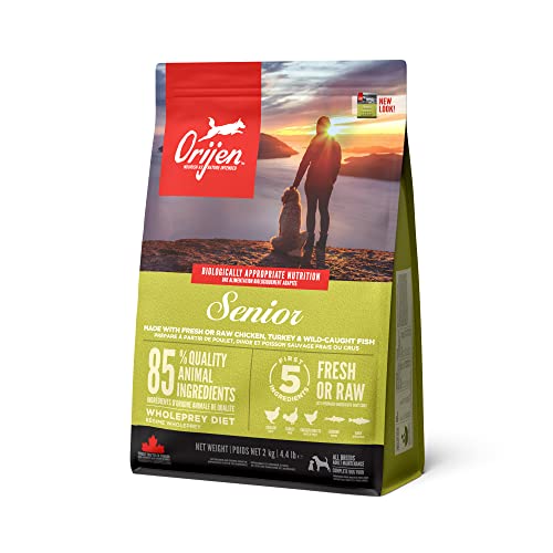 ORIJEN Senior Dry Dog Food, Grain Free Dry Dog Food for Senior Dogs, Fresh or Raw Ingredients, 2 Kg