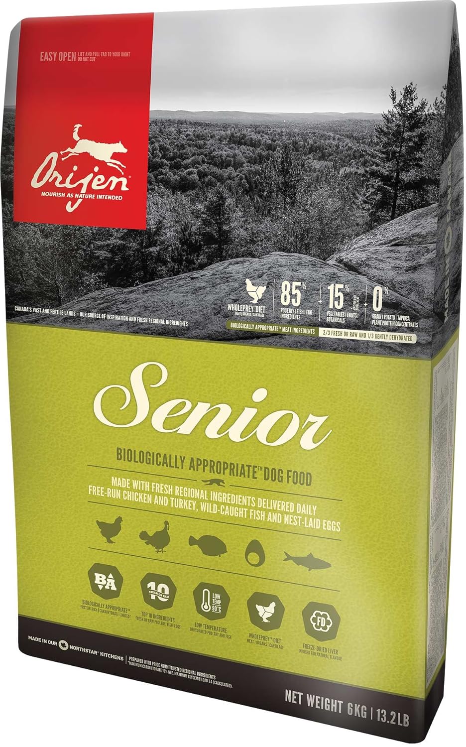 Orijen Senior Dry Dog Food Grain Free Dry Dog Food For Senior Dogs Fresh Or Raw Ingredients 6 Kg
