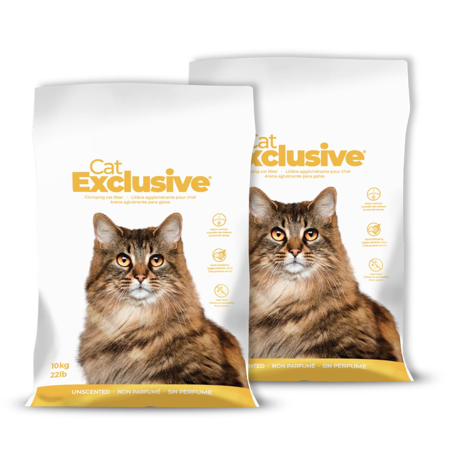 Cat Exclusive Unscented Premium Cat Litter 10kg Pack Of 2 99 9 Dust Free Fragrance Free Hard Clumping Bentonite For Sensitive Cats Kittens