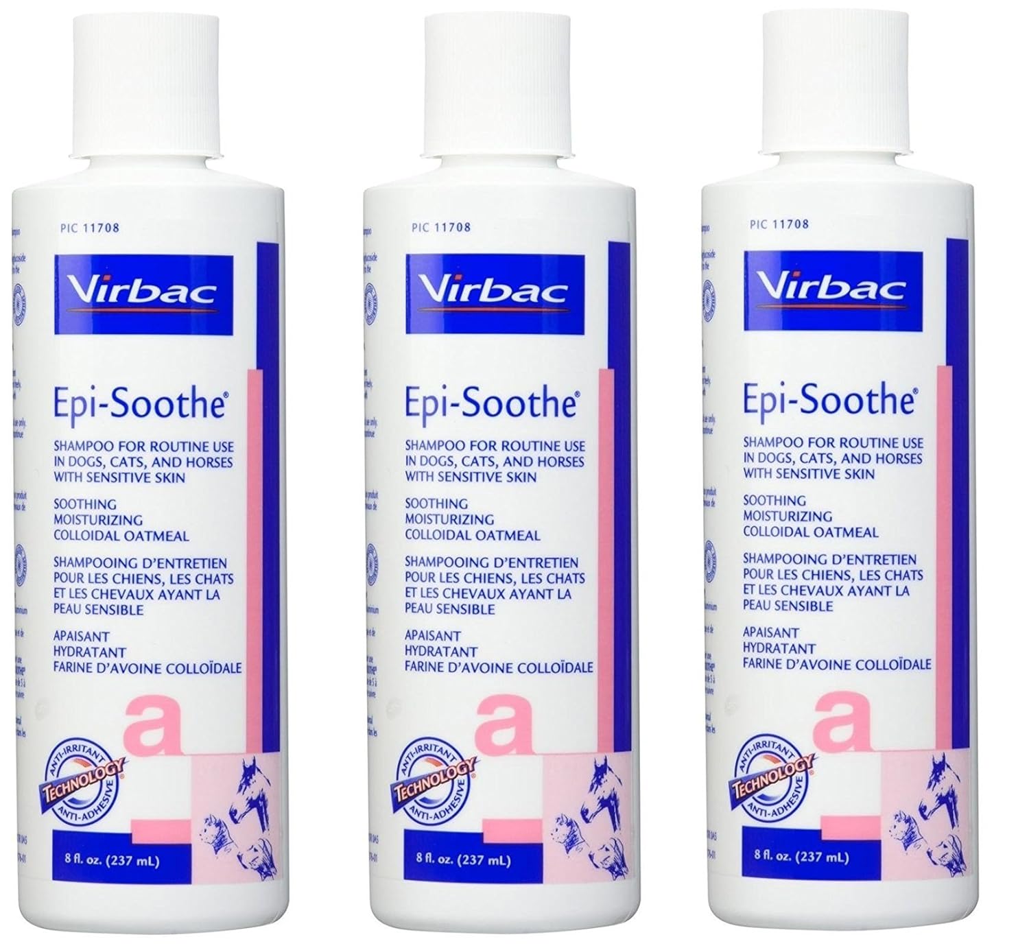 Virbac Epi Soothe Oatmeal Shampoo 200ml Pack Of 3 600 Milliliter Pack Of 3