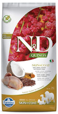 Farmina N D Quinoa Skin And Coat Dry Dog Food Grain Free Adult Breed 7 Kg Quail Coconut And Turmeric