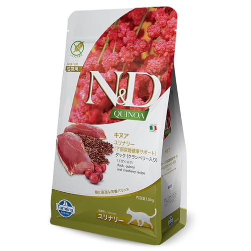 Farmina N&D Quinoa Urinary Cat Food | Grain-Free | Duck, Quinoa, Cranberry & Chamomile | Supports Urinary Health | for Adult Cats | 1.5kg