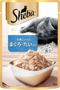 Sheba Rich Premium Adult (1+ Years) Wet Cat Food, Maguro & Bream Flavour, 35 g Pouch (Pack of 12), High-moisture wet food for healthy hydration