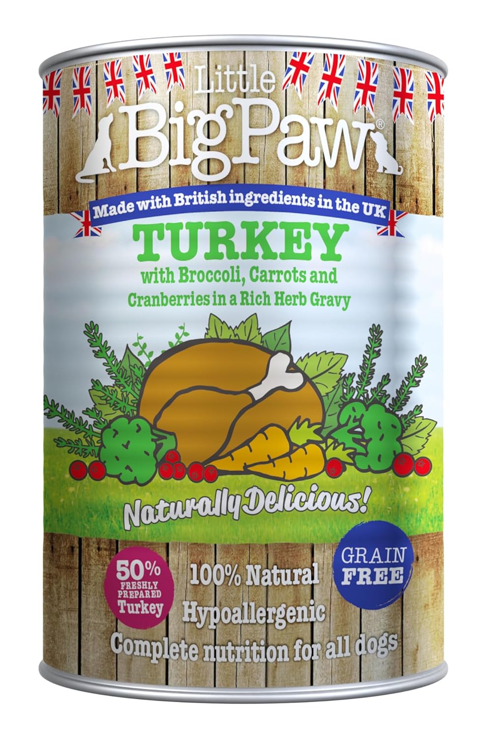 Little Bigpaw Turkey With Brocolli Carrots Cranberries In A Rich Herb Dog Food Gravy Wet Dog Food For Adult Puppy 390 Gms Each Pack Of 12