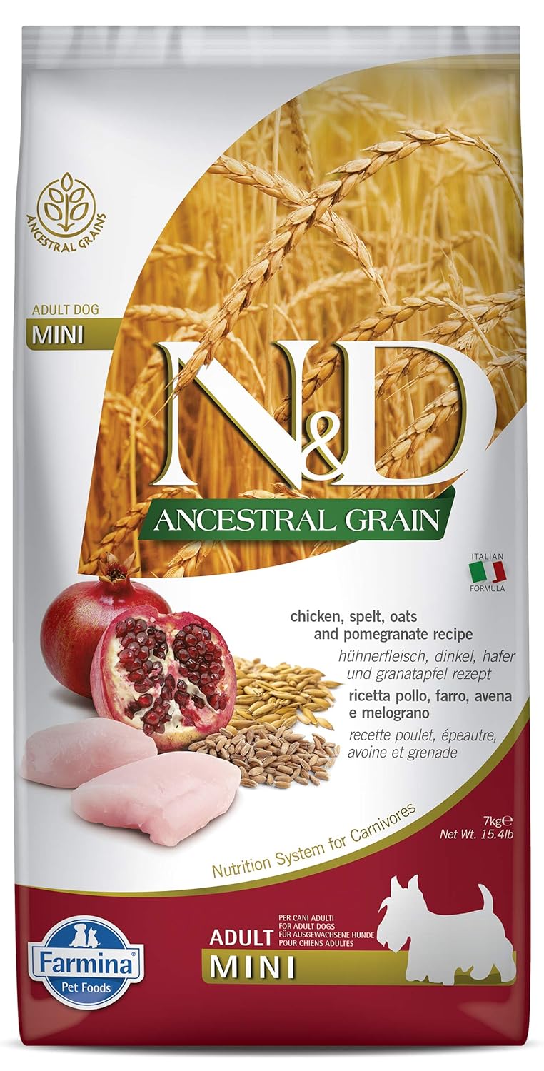 N D Farmina Pet Foods N D Ancestral Grain Dry Dog Food Adult Mini Breed 7 Kg Chicken And Pomegranate 1 Count
