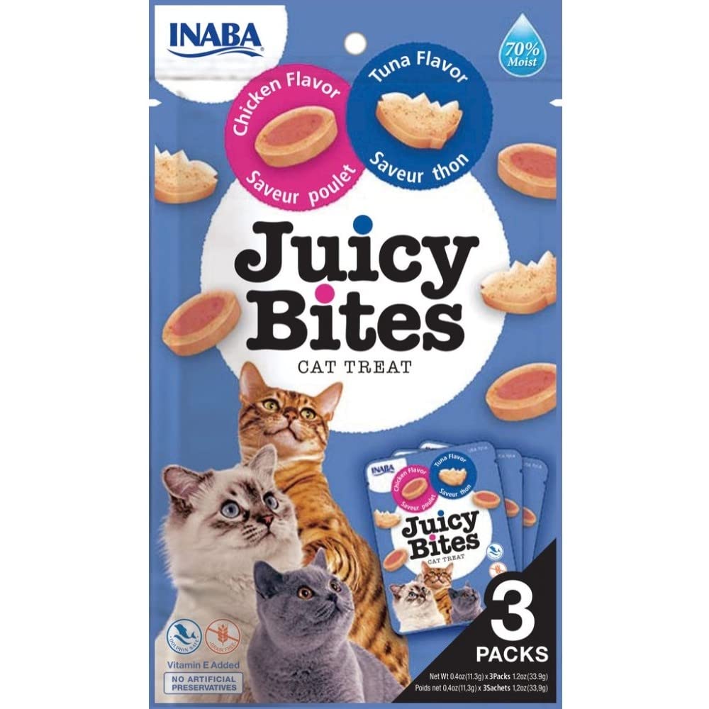Inaba Juicy Bites Tuna Chicken Flavor 33 9g 3 Pouches Per Pack