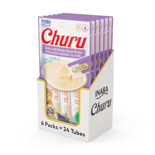 Inaba Churu Cat Treats, Chicken with Shrimp Recipe (Pack of 6, 56 GMS per Pack)