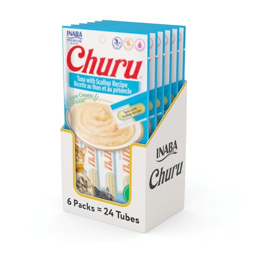 Tuna with Scallop , 6 Pack : Churu Lickable Cat Treat Creamy Puree