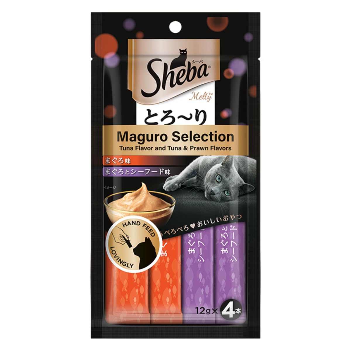 Sheba Melty Premium Lickable Creamy Cat Treats Maguro Selection Tuna Tuna Prawn Flavors 4 Sticks X 12g 48g Creamy Treats For Bonding