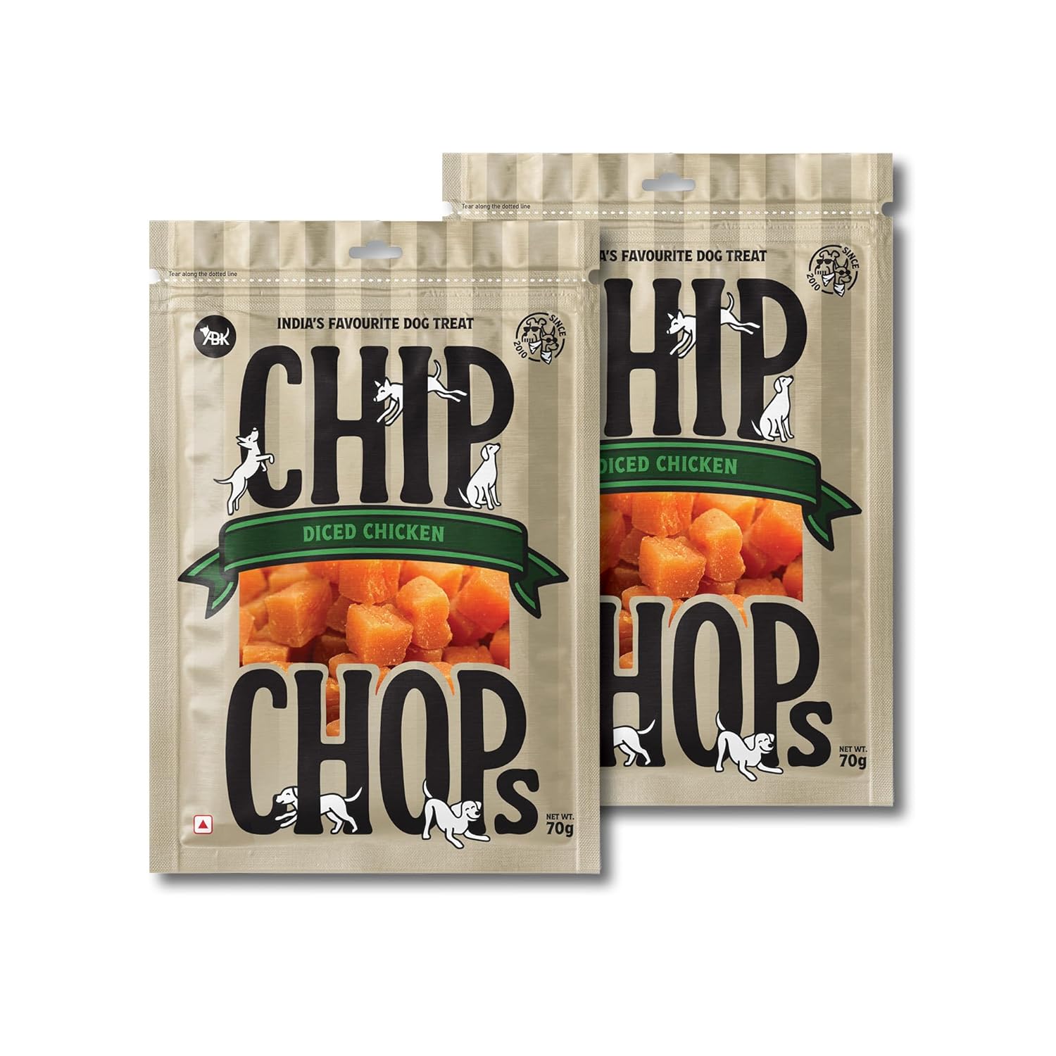 Chip Chops Diced Chicken Dog Treats For Dogs Healthy Protein Rich Dog Snacks Easily Digestible Training Reward Treats For Puppies Adult Dogs Natural Chicken Flavor 70gm Each Pack Of 2