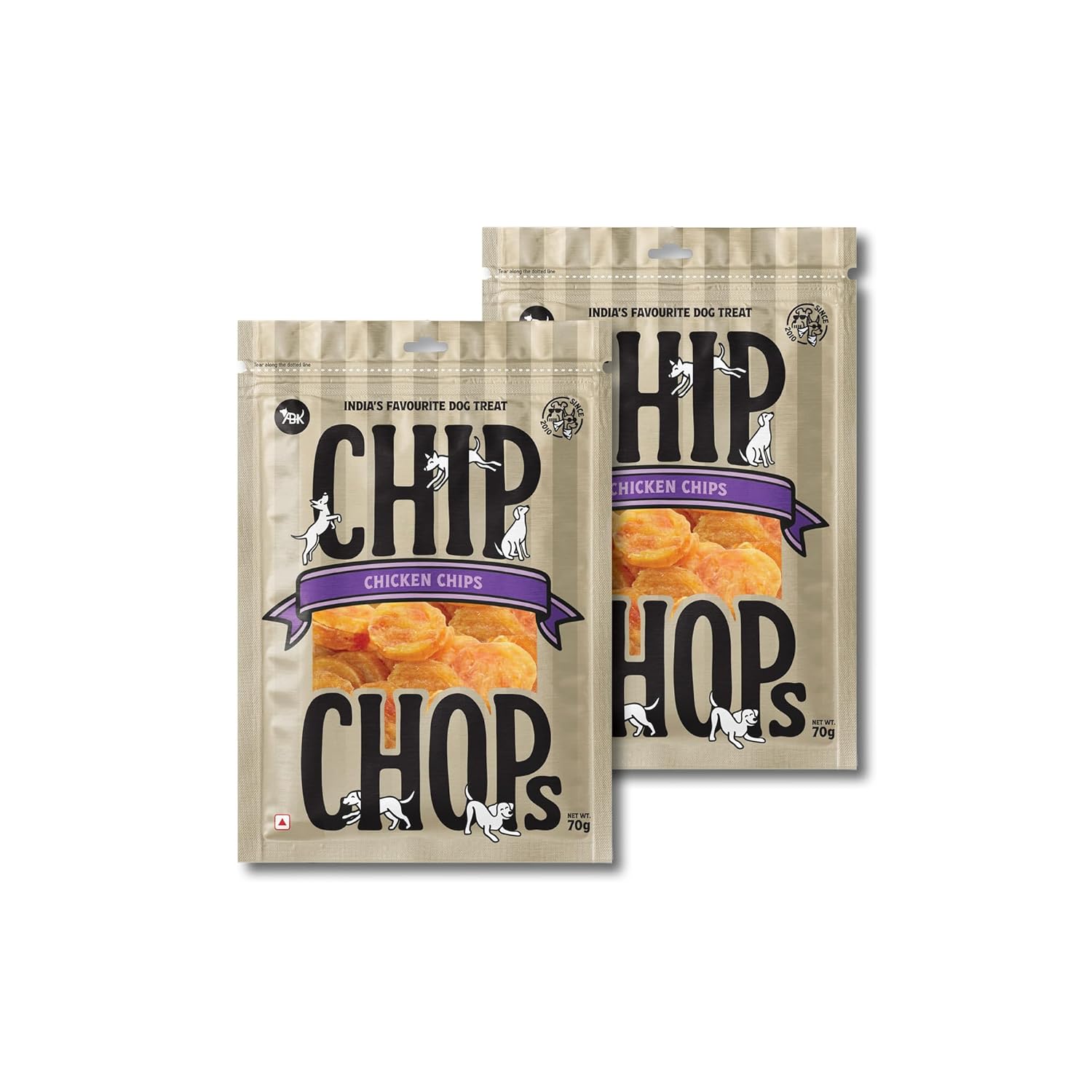 Chip Chops Chicken Chips Dog Treat Easily Digestible Healthy Dog Treat Perfect For Snacks Suitable For All Dog Breeds Each 70gm Pack Of 2