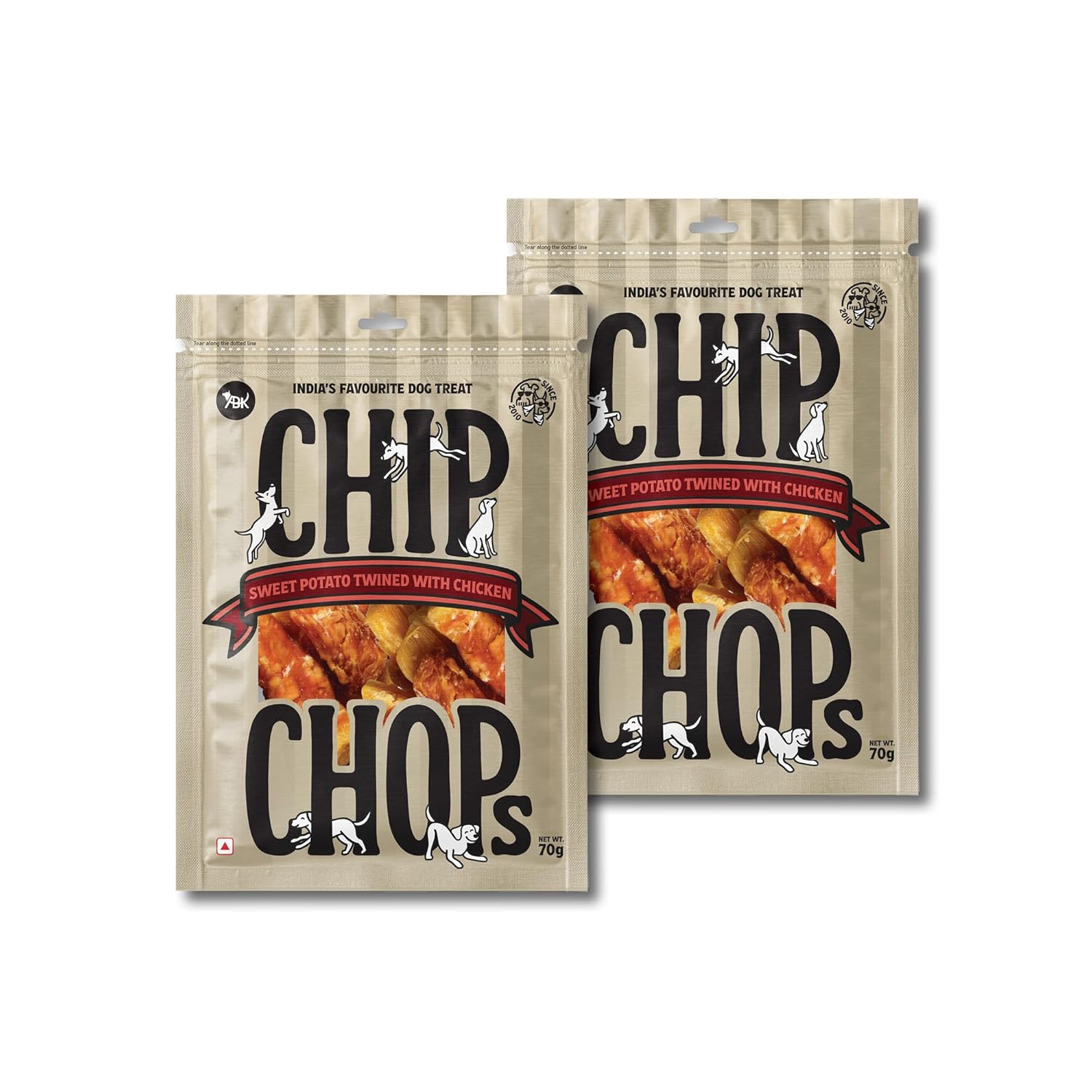 Chip Chops Sweet Potato Chicken Dog Treats Healthy Easily Digestible Protein Rich Snacks For All Breeds 2 X 70 G Packs For Training Rewarding Daily Snacking