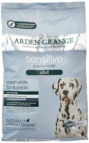 Arden Grange Sensitive Adult Dry Dog Food - Ocean White Fish and Potato -6Kg
