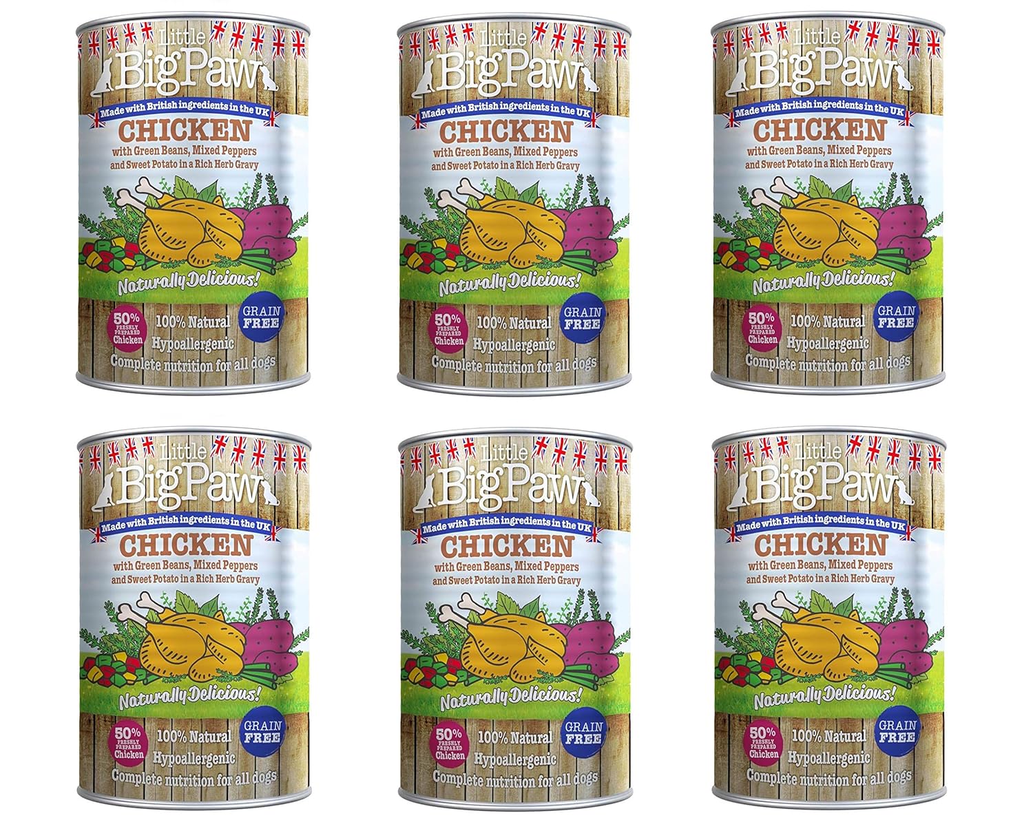 Little Big Paw Chicken With Green Beans Mixed Peppers And Sweet Potato In A Rich Herb Gravy For Dogs 390 Gms Pack Of 6