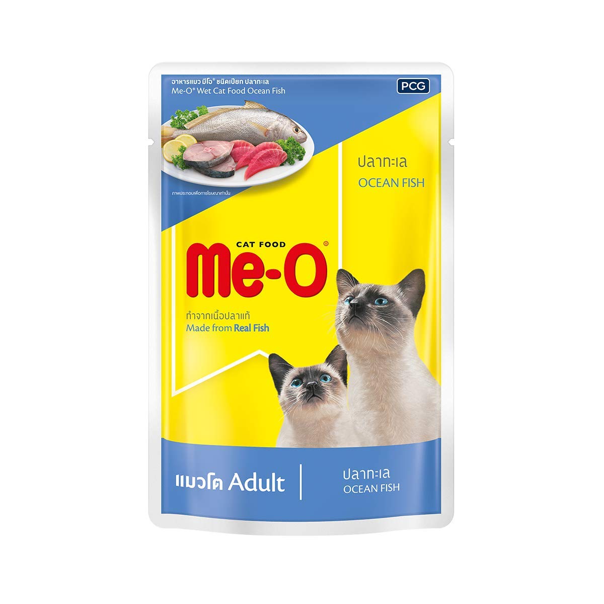 Me O Wet Pouch Adult Cat Food Ocean Fish Flavour 80 G Pack Of 12 960g