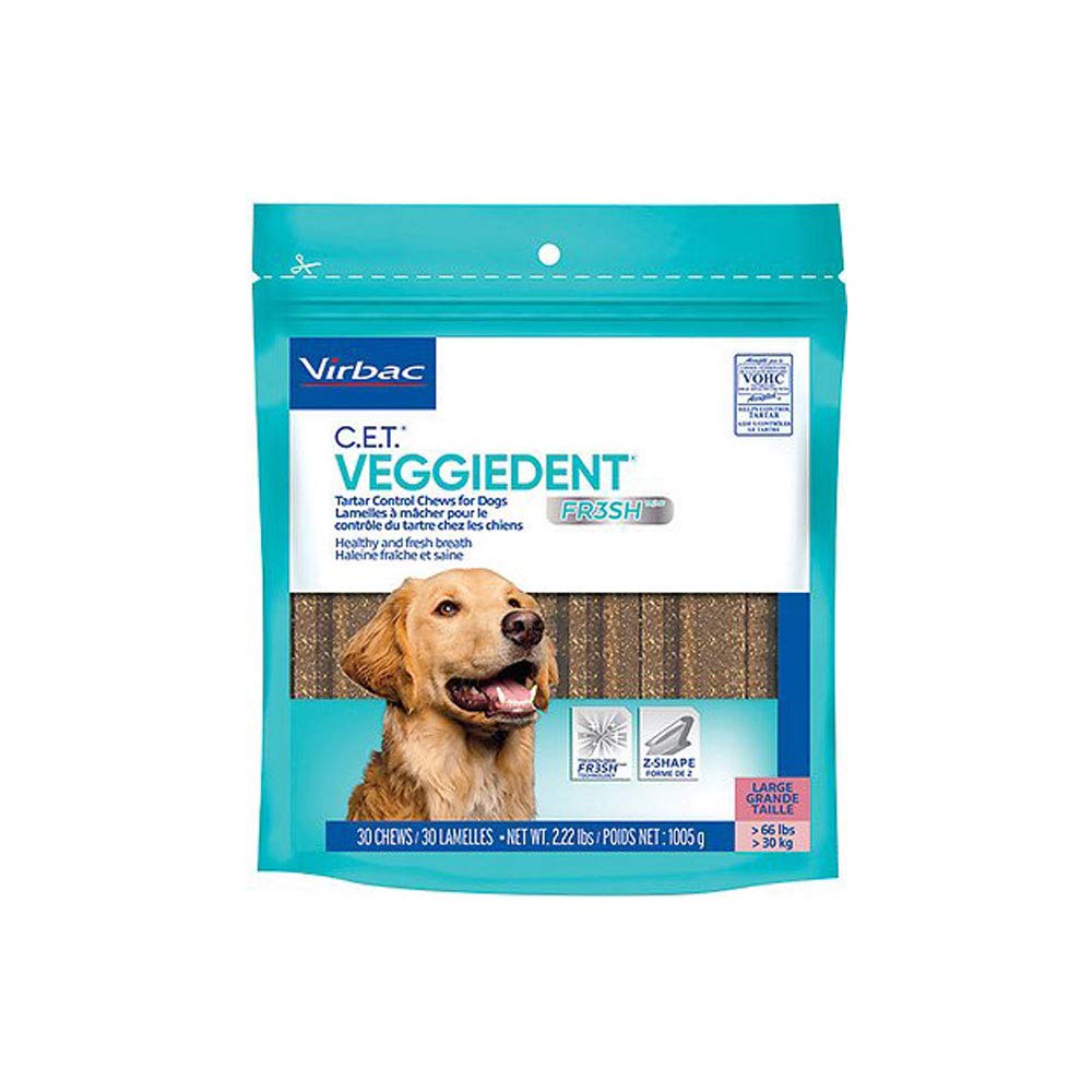 Virbac Heads Up For Tails Heads Up For Tails Veggiedent Oral Hygiene Large Dog Chew 490 G Adult 1 Count