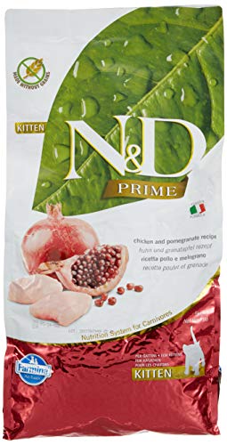 Farmina N&D Prime Kitten Food | Grain-Free | Chicken & Pomegranate | Low Glycemic Index|for a Strong Immune System|Complete Nutrition for Kittens | 5kg