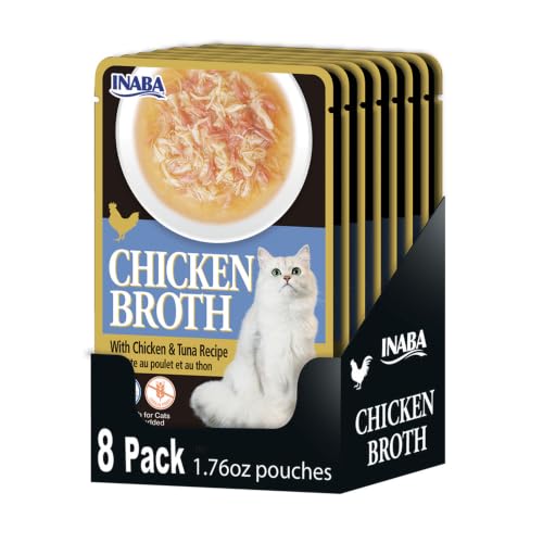 INABA Chicken & Tuna Recipe Broth Cat Food, Grain Free, 1.76 Ounce (Pack of 6)