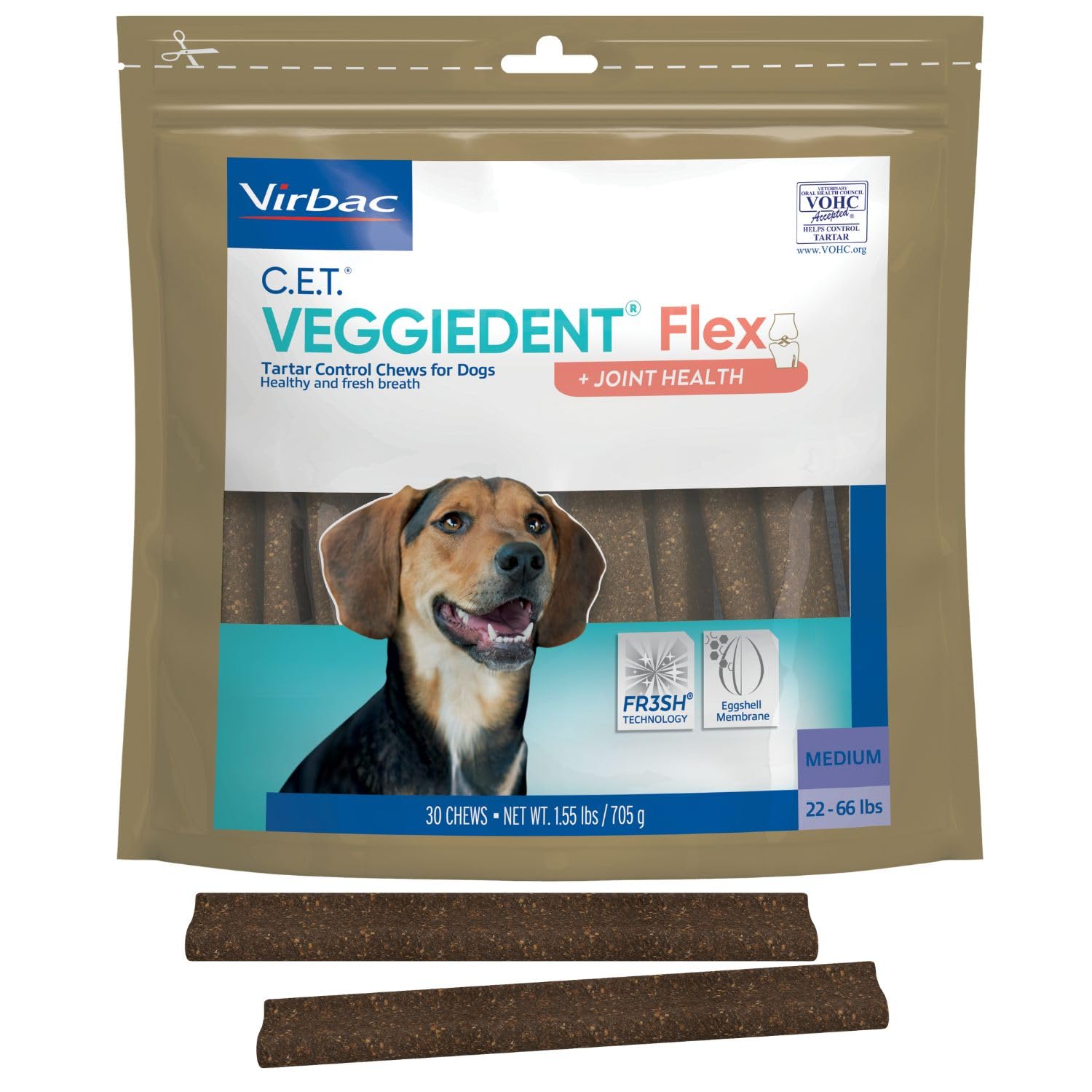 C E T Veggiedent Flex Tartar Control Chews For Dogs Medium