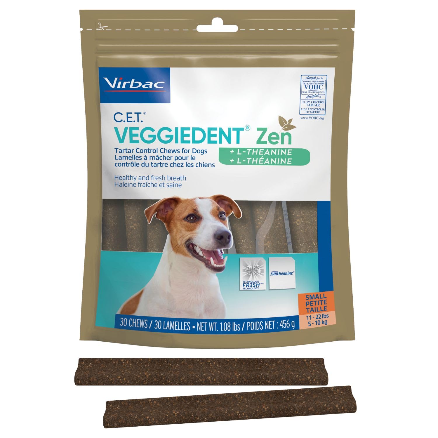 Virbac Veggiedent Fresh Oral Hygiene Chews For Dogs Small