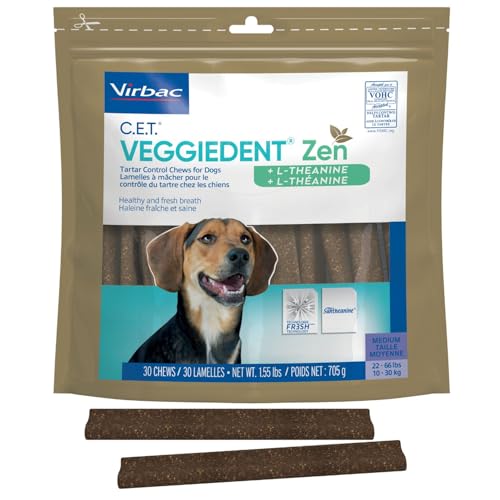 C.E.T. VEGGIEDENT Zen Tartar Control Chews for Dogs - Medium