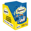 Temptations Crunchy Cat Treats Savoury Salmon Flavour 85 G Pack Of 12 Goodness Of Protein Vitamins Minerals Soft Inside Crunchy Outside