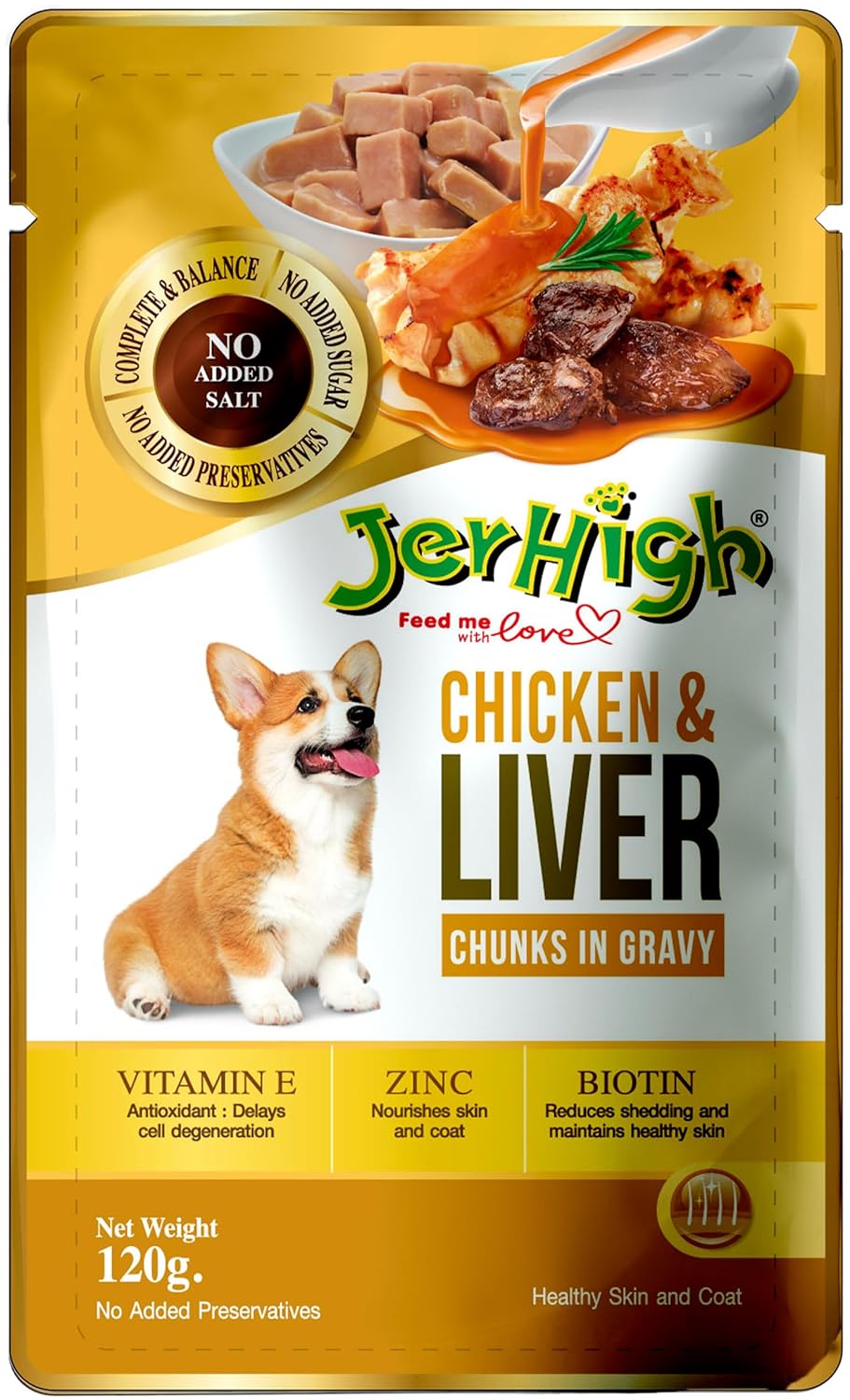 Jerhigh Wet Dog Food Human Grade High Protein Chicken Gravy Chicken Liver Pack Of 36 All Life Stages