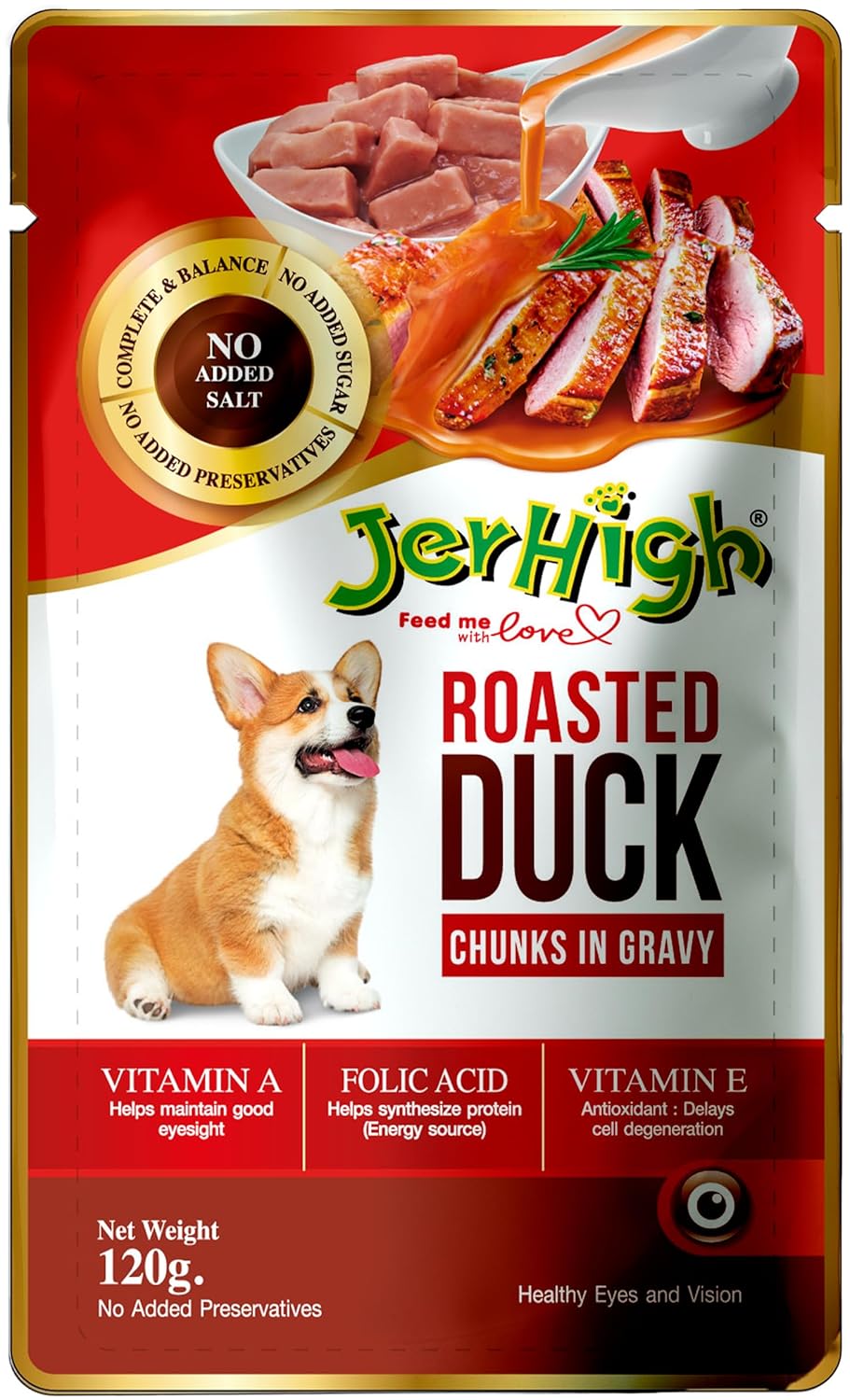 Jerhigh Wet Dog Food Human Grade High Protein Chicken Gravy Roasted Duck Pack Of 84 All Life Stages