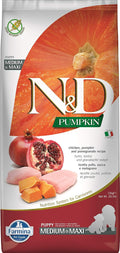 Farmina N D Pumpkin Puppy Medium Maxi Dog Food Chicken Pumpkin Pomegranate Rich In Anti Oxidants Complete Food For Puppies 12kg No Artificial Preservatives