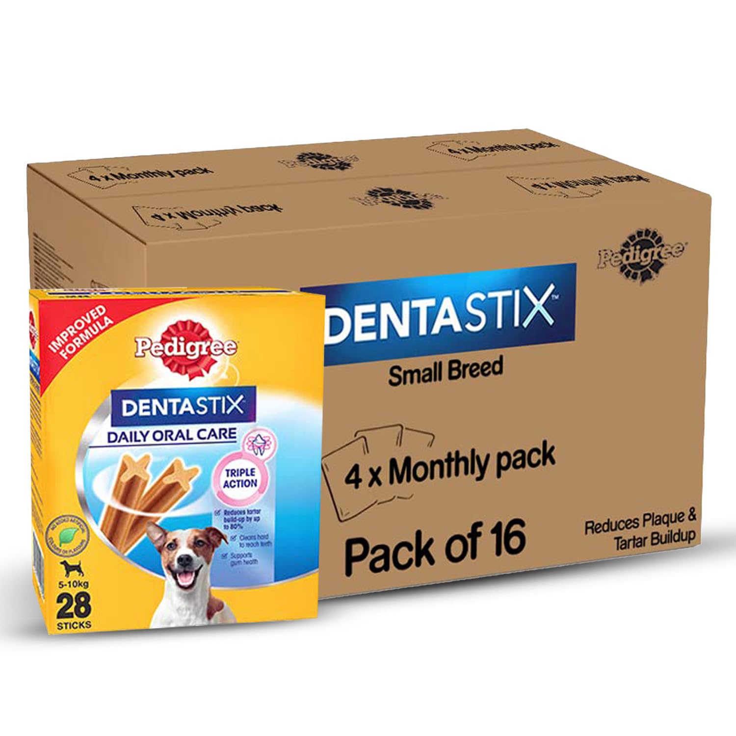 Pedigree Dentastix Oral Care Dog Treat Adult Small Breed 5 10 Kg 1 76 Kg Pack Of 16 Recommended By Vets Supports Gum Health Reduces Risk Of Gum Diseases