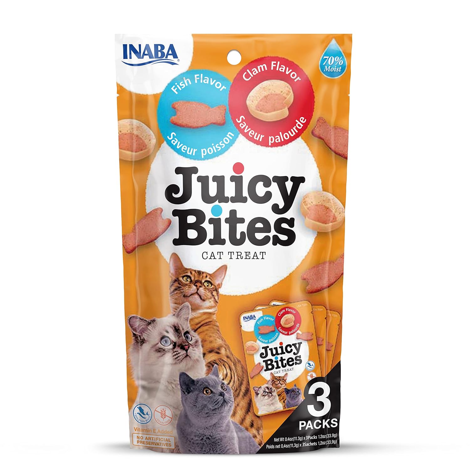 Inaba Juicy Bites By Cat Treat Fish Clam Flavour 6 Packs All Life Stages Pellet